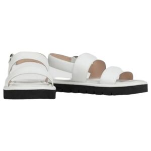Stuart Weitzman Elodie Leather Sandals, Size 8, White, NIB